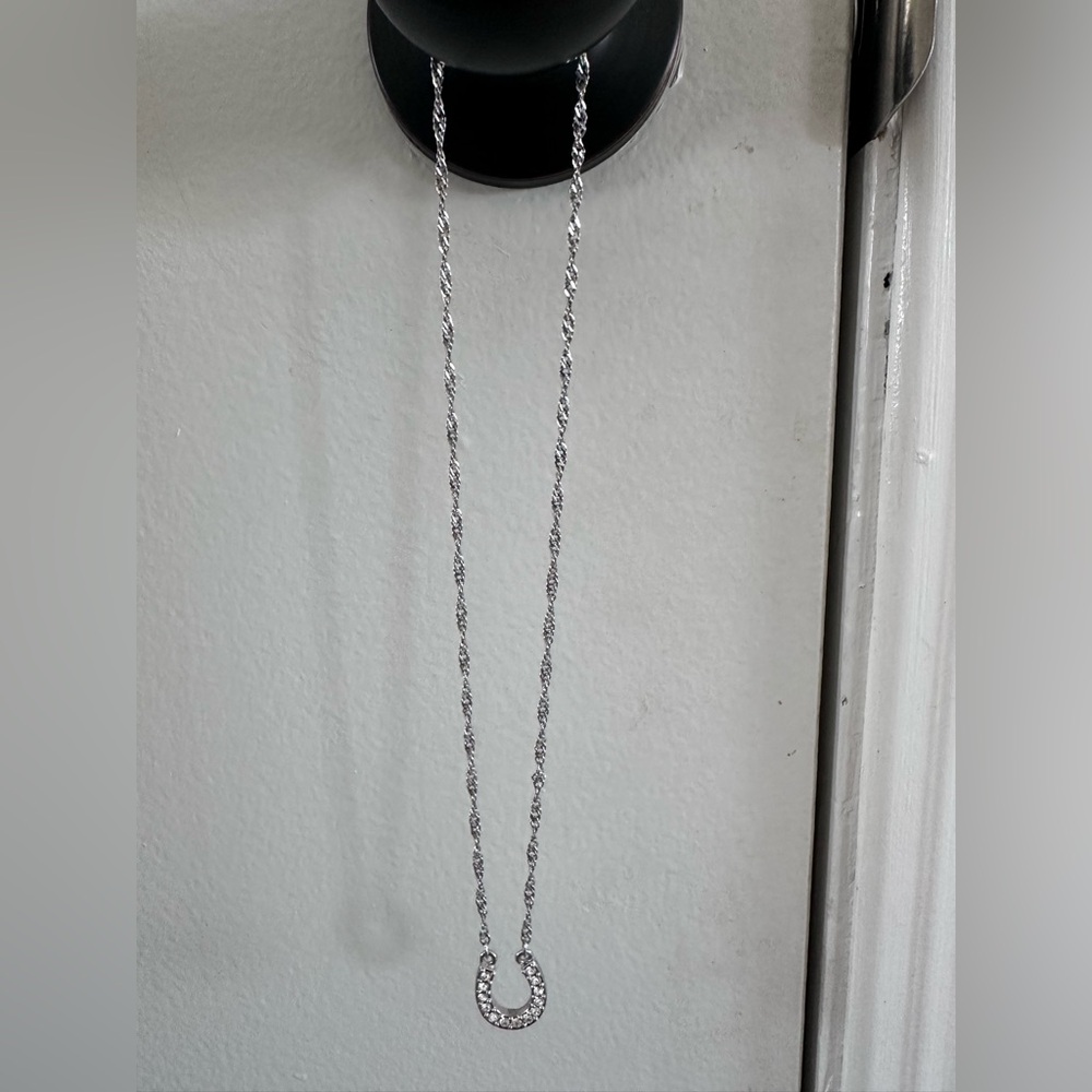 Montana Silversmith- Silver Twisted Chain Horseshoe Necklace